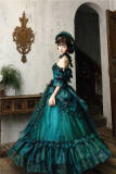 Silvia Oil Painting Lolita Skirt, Corset Top, Hat and Arm Cuffs