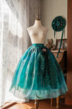 Silvia Oil Painting Lolita Skirt, Corset Top, Hat and Arm Cuffs
