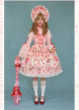 Antique Doll Strawberry Cake Sweet Lolita Dress, Blouse and Accessories