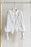 Withpuji Summer Black and White Bloomer Sleeves Shirt