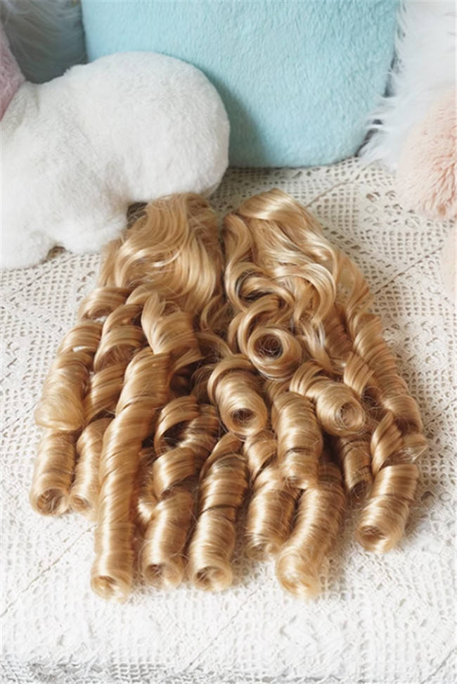 Yuchashui Roman Sweetheart Bobo Cut Lolita Wig and  Roman Curls Double Ponytails