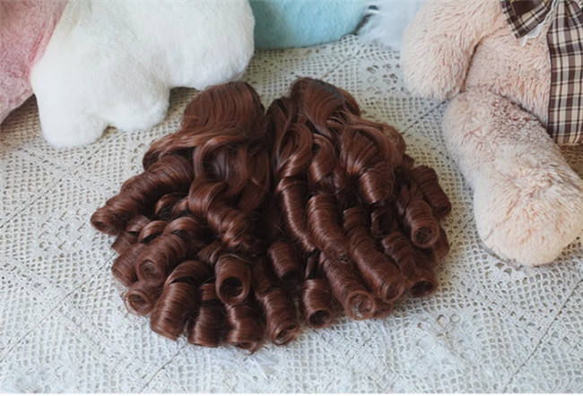 Yuchashui Roman Sweetheart Bobo Cut Lolita Wig and  Roman Curls Double Ponytails