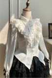 Withpuji Summer Black and White Bloomer Sleeves Shirt