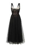 Black Dots Straps Plus Size Dress Plus Size Dresses for Women