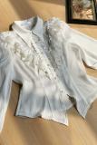 Withpuji Summer Black and White Bloomer Sleeves Shirt