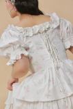 White Printed Tiered Plus Size Dress Plus Size Dresses for Women