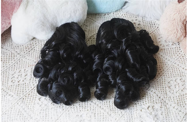 Yuchashui Roman Sweetheart Bobo Cut Lolita Wig and  Roman Curls Double Ponytails