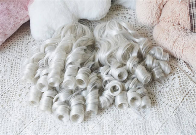 Yuchashui Roman Sweetheart Bobo Cut Lolita Wig and  Roman Curls Double Ponytails