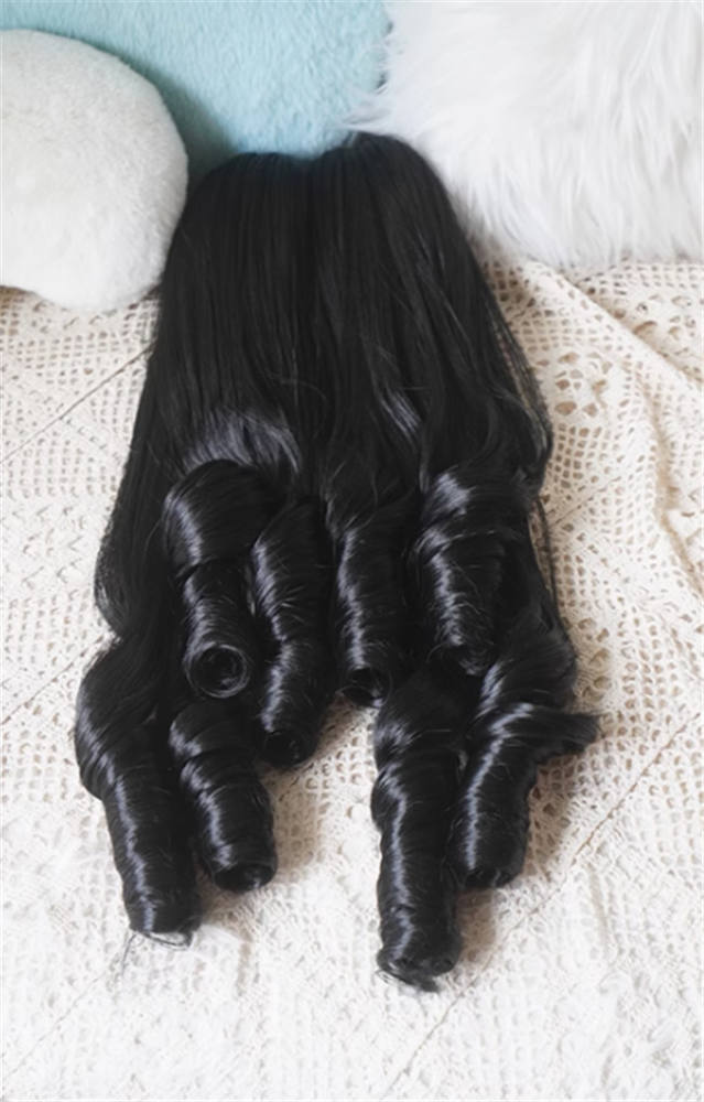 Yuchashui Roman Sweetheart Bobo Cut Lolita Wig and  Roman Curls Double Ponytails