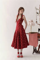 French Red Bows Plus Size One Piece Dress Plus Size Dresses for Women