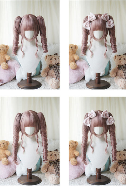 Yuchashui Bobo Short Wigs and Egg Roll Ponytail Claw Clips