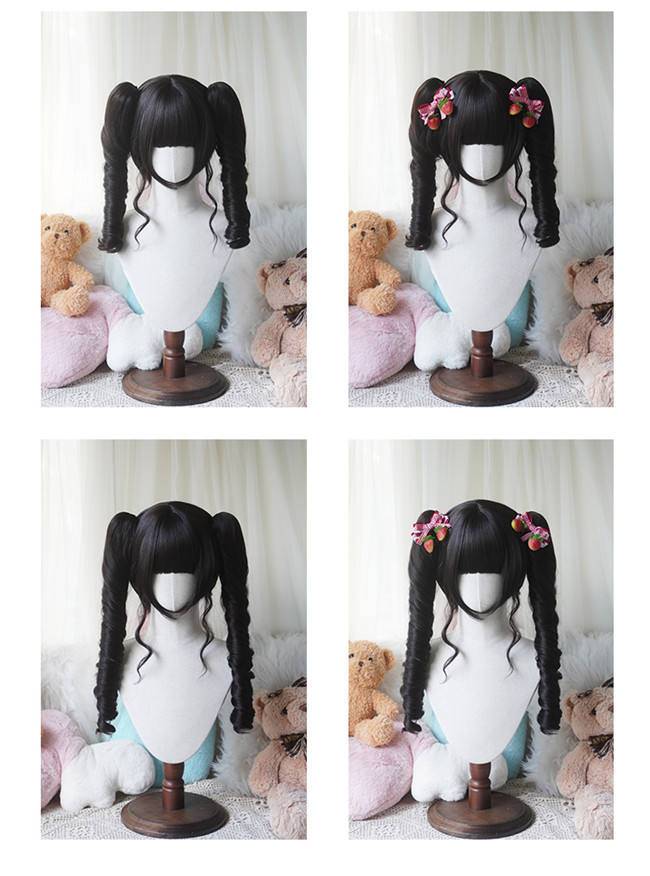 Yuchashui Bobo Short Wigs and Egg Roll Ponytail Claw Clips