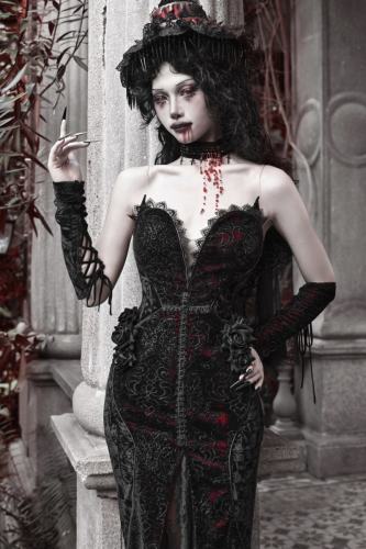 Blood Supply Scarlet Blood Peak Gothic Sleeves and Shawl