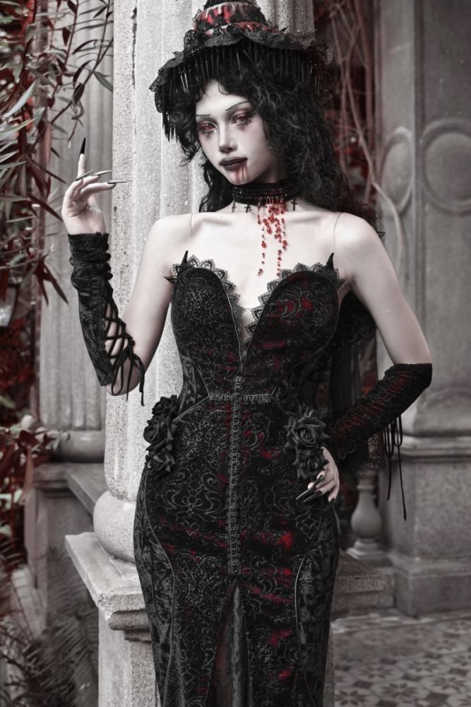 Blood Supply Scarlet Blood Peak Gothic Sleeves and Shawl