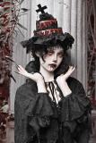 Blood Supply Scarlet Blood Peak Gothic Sleeves, Cake Hat, and Shawl