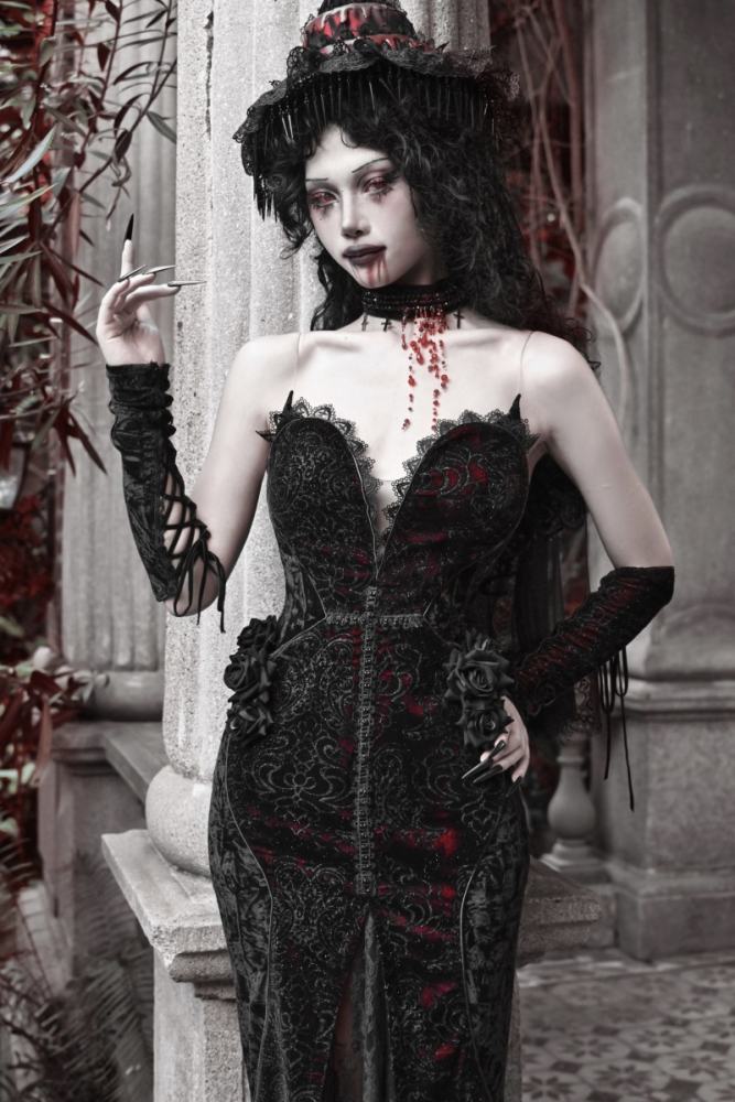 Blood Supply Scarlet Blood Peak Gothic Dress