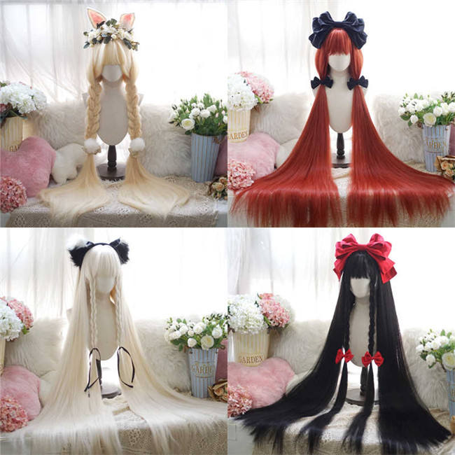 Yuchashui 120cm Super Long Straight Lolita Wig