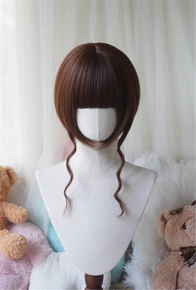 Yuchashui Bobo Short Wigs and Egg Roll Ponytail Claw Clips