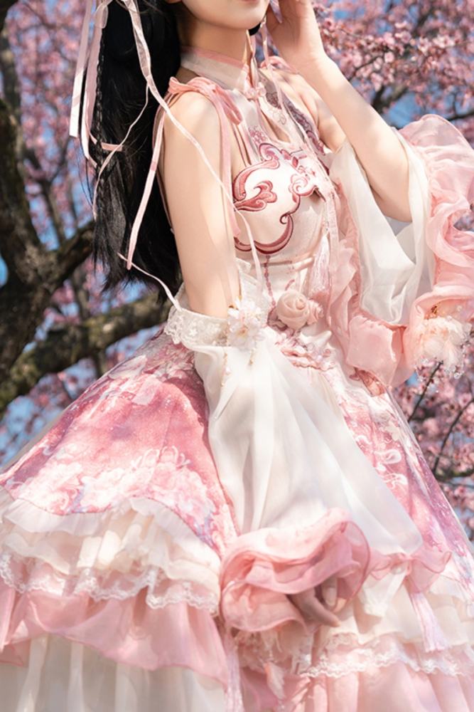 Ying Luo Fu Cherry blossoms Sweet JSK Lolita Dress and Accessories
