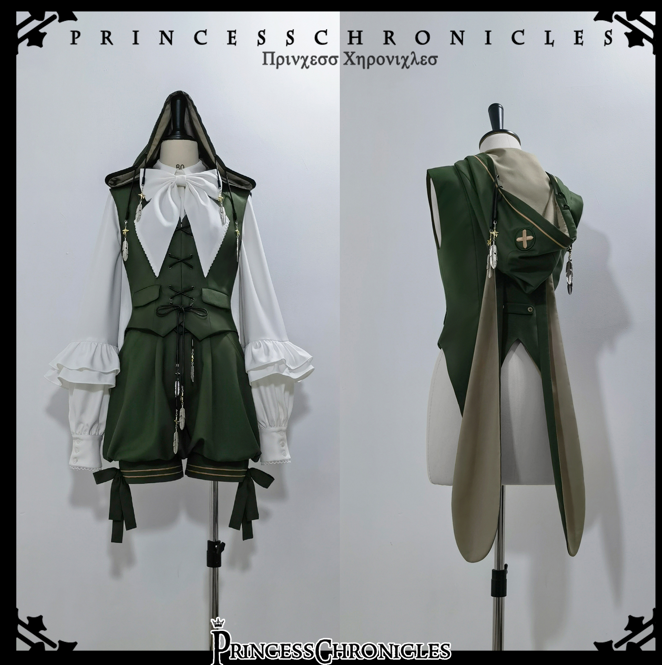 Princess Chronicles Retro Green Prince Ouji Fashion Vest, Shorts and Cape