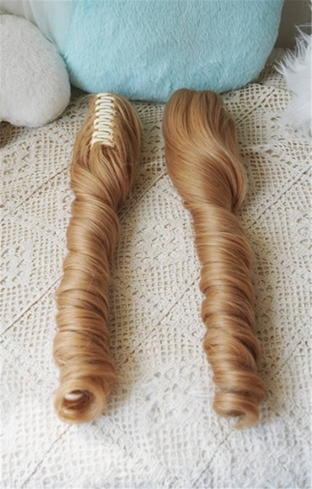 Yuchashui Bobo Short Wigs and Egg Roll Ponytail Claw Clips