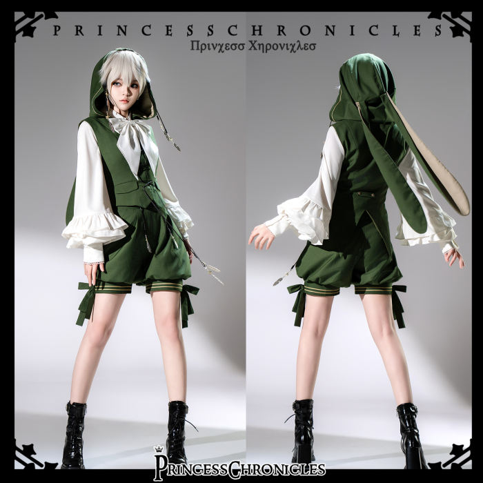 Princess Chronicles Retro Green Prince Ouji Fashion Vest, Shorts and Cape