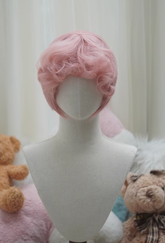 Yuchashui Bobo Short Wigs and Egg Roll Ponytail Claw Clips