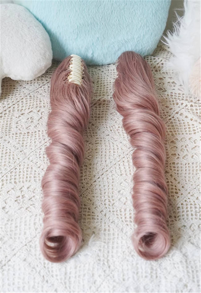 Yuchashui Bobo Short Wigs and Egg Roll Ponytail Claw Clips