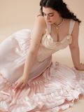 French Princess Plus Size Satin Corset Skirt Dresses for Women