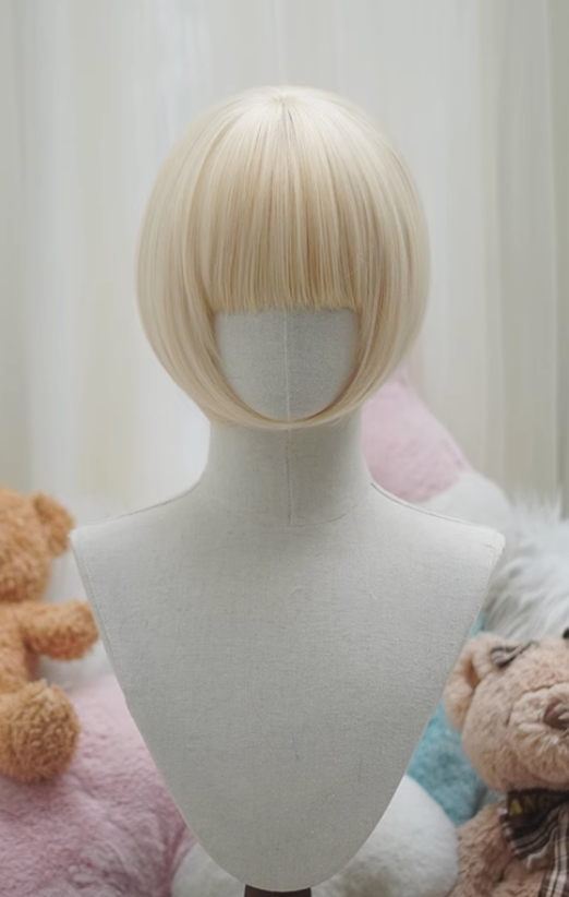 Yuchashui Bobo Short Wigs and Egg Roll Ponytail Claw Clips