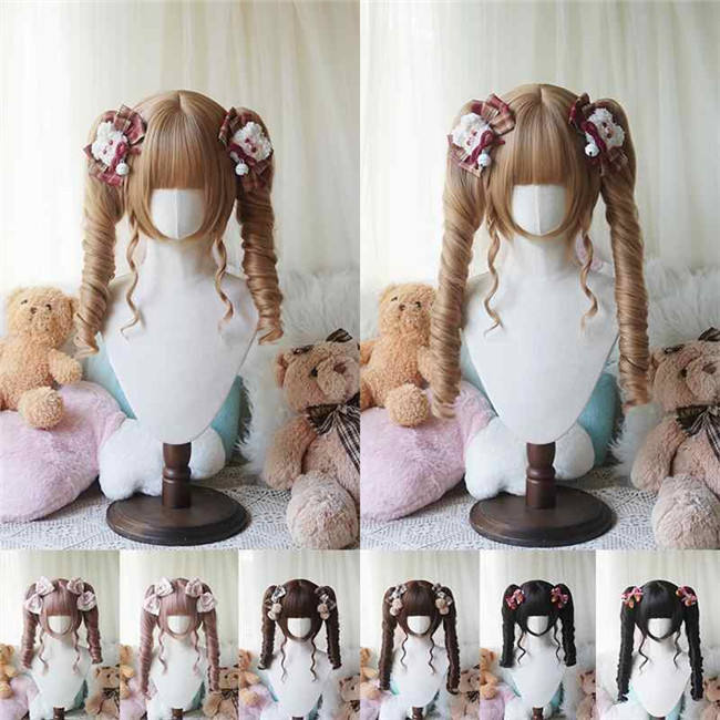 Yuchashui Bobo Short Wigs and Egg Roll Ponytail Claw Clips