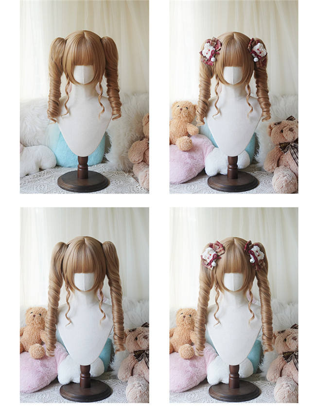 Yuchashui Bobo Short Wigs and Egg Roll Ponytail Claw Clips