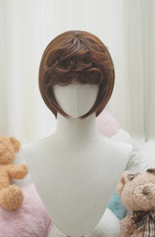 Yuchashui Bobo Short Wigs and Egg Roll Ponytail Claw Clips