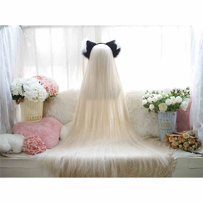 Yuchashui 120cm Super Long Straight Lolita Wig
