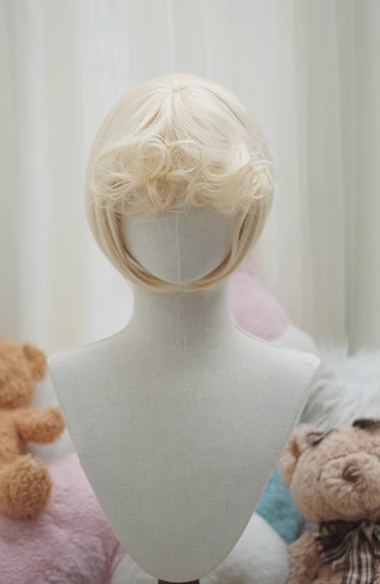 Yuchashui Bobo Short Wigs and Egg Roll Ponytail Claw Clips