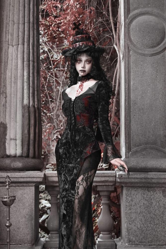 Blood Supply Scarlet Blood Peak Gothic Dress
