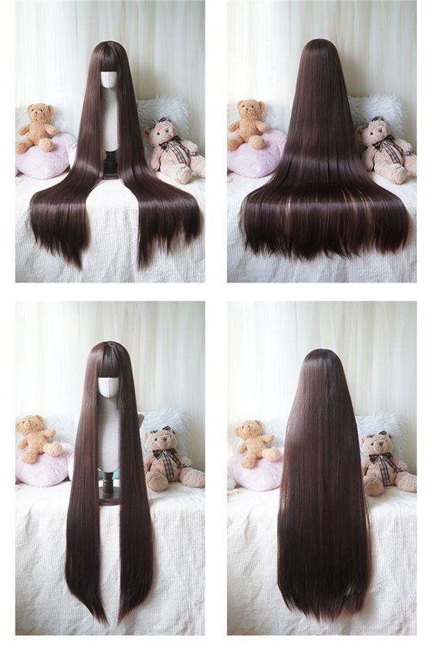 Yuchashui 120cm Super Long Straight Lolita Wig