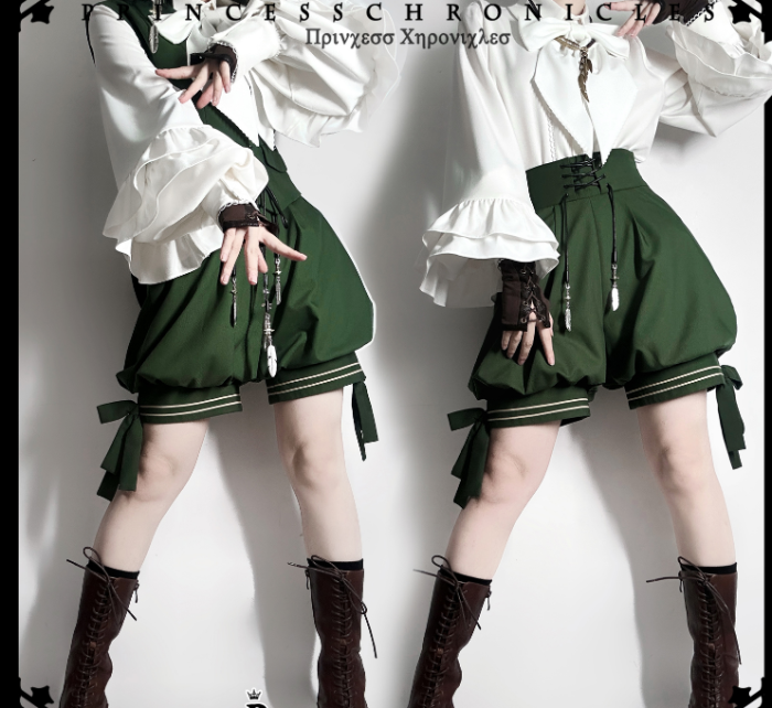 Princess Chronicles Retro Green Prince Ouji Fashion Vest, Shorts and Cape