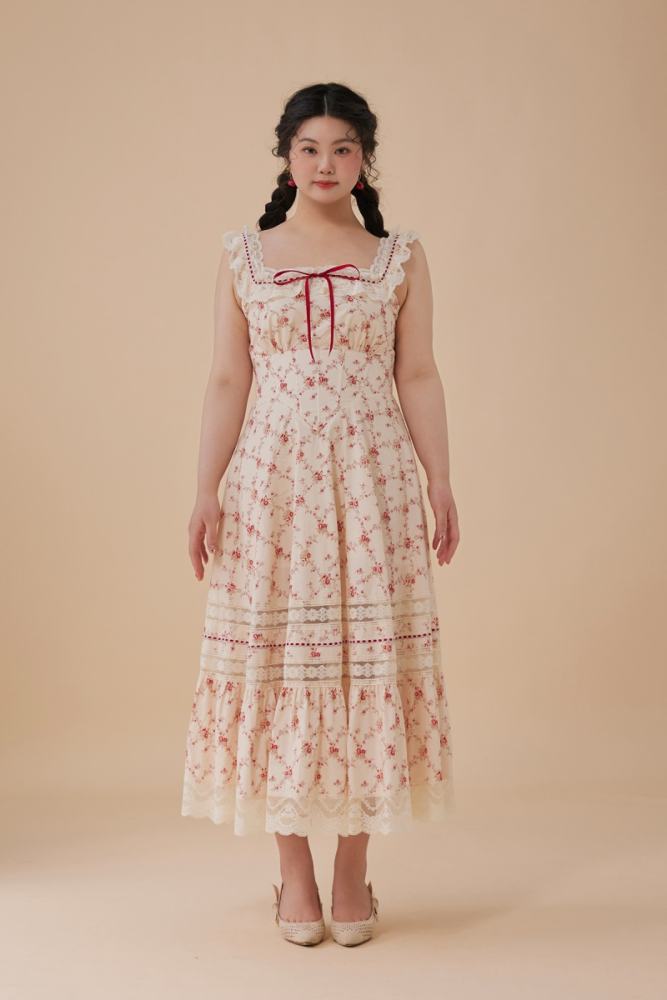 French Lace Printed Plus Size One Piece Dress Plus Size Dresses for Women