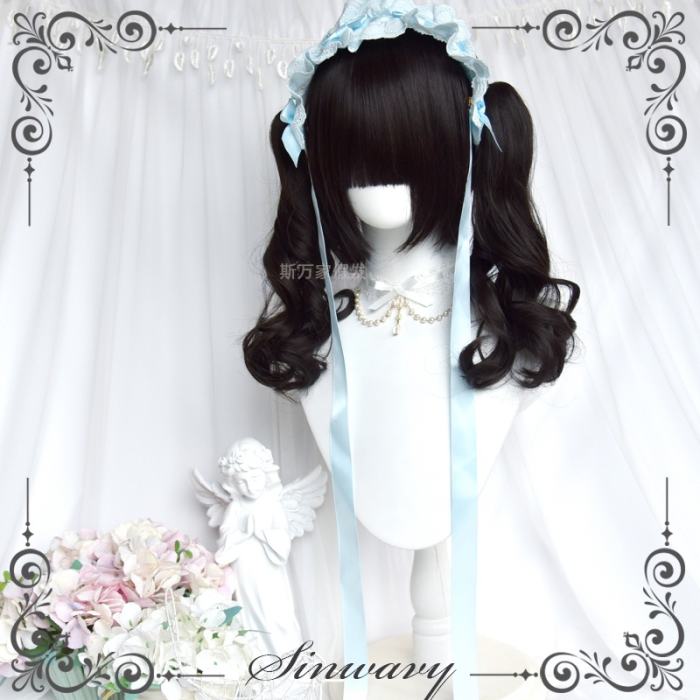 Sweet Short Hair and Roman Curl Ponytails Lolita Wig