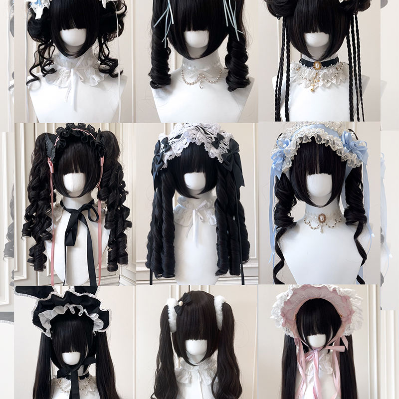 Black Bobo Hair and Ponytails Series Lolita Wig