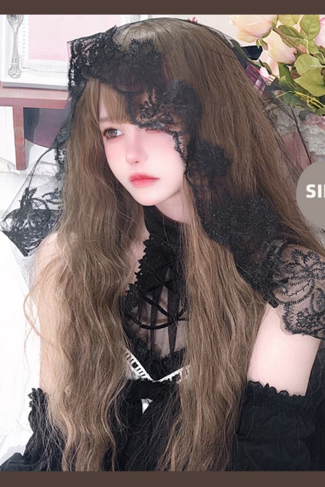 Linen Brown 80cm Long Curl Hair Lolita Wig