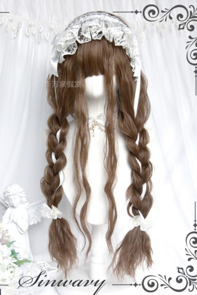 Linen Brown 80cm Long Curl Hair Lolita Wig