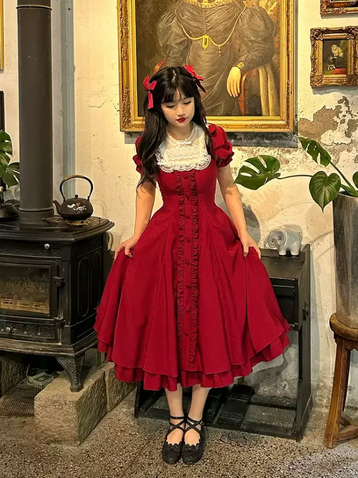 Annie Gift Plus Size Lolita Dress, Side Clip and Choker