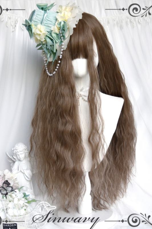 Linen Brown 80cm Long Curl Hair Lolita Wig
