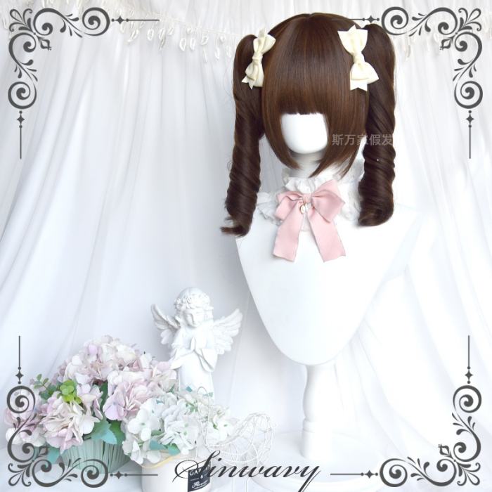 Sweet Short Hair and Roman Curl Ponytails Lolita Wig