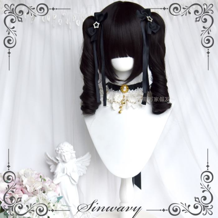 Sweet Short Hair and Roman Curl Ponytails Lolita Wig
