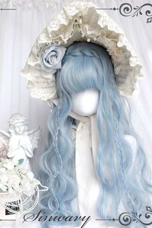 Ice Blue Doll Long Curl Hair Lolita Wig