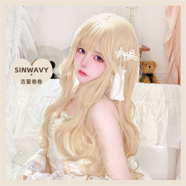 Vintage Roll Long Wavy Lolita Wig 80cm