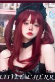 Sweet Cool Dark Red Tiered Mid Hair Lolita Wig